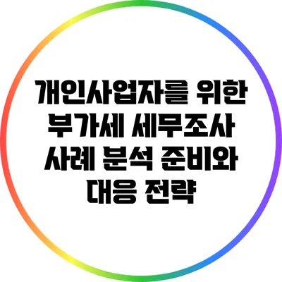 개인사업자를 위한 부가세 세무조사 사례 분석: 준비와 대응 전략