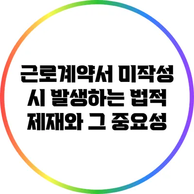 근로계약서 미작성 시 발생하는 법적 제재와 그 중요성