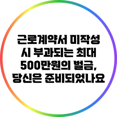 근로계약서 미작성 시 부과되는 최대 500만원의 벌금, 당신은 준비되었나요?