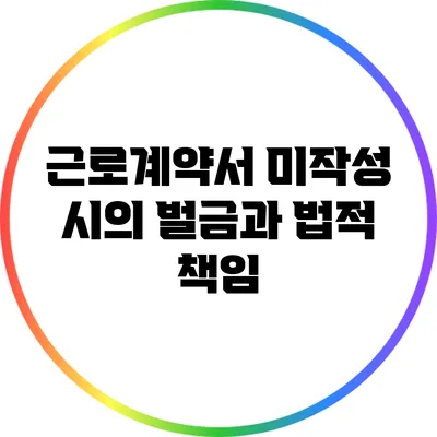 근로계약서 미작성 시의 벌금과 법적 책임