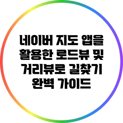 네이버 지도 앱을 활용한 로드뷰 및 거리뷰로 길찾기 완벽 가이드