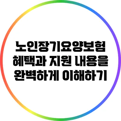노인장기요양보험 혜택과 지원 내용을 완벽하게 이해하기