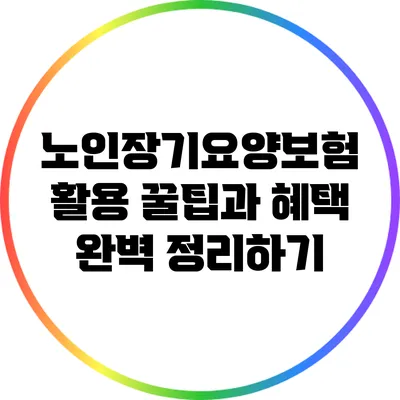 노인장기요양보험 활용 꿀팁과 혜택 완벽 정리하기