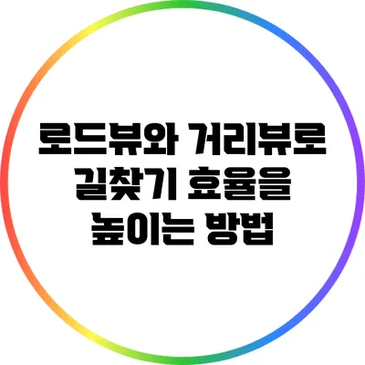 로드뷰와 거리뷰로 길찾기 효율을 높이는 방법