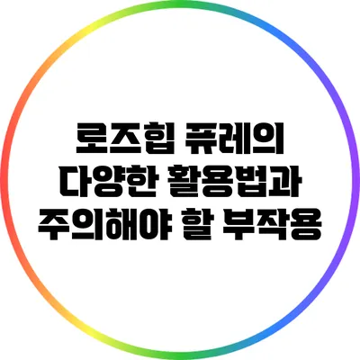 로즈힙 퓨레의 다양한 활용법과 주의해야 할 부작용