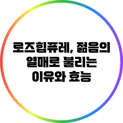 로즈힙퓨레, 젊음의 열매로 불리는 이유와 효능