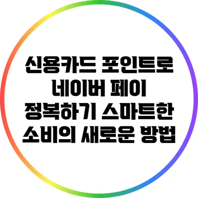 신용카드 포인트로 네이버 페이 정복하기: 스마트한 소비의 새로운 방법