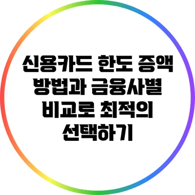 신용카드 한도 증액 방법과 금융사별 비교로 최적의 선택하기