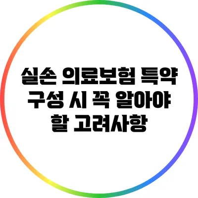 실손 의료보험 특약 구성 시 꼭 알아야 할 고려사항