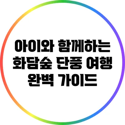 아이와 함께하는 화담숲 단풍 여행 완벽 가이드