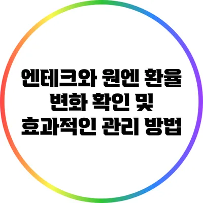 엔테크와 원엔 환율: 변화 확인 및 효과적인 관리 방법