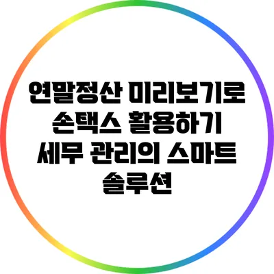 연말정산 미리보기로 손택스 활용하기: 세무 관리의 스마트 솔루션