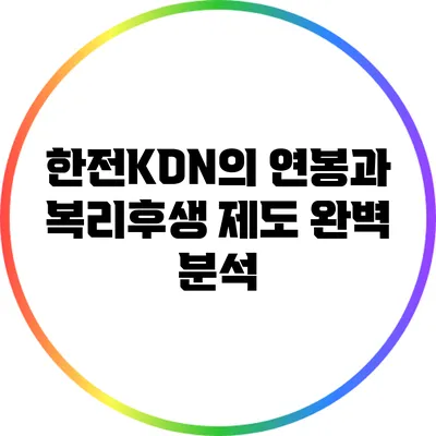 한전KDN의 연봉과 복리후생 제도 완벽 분석