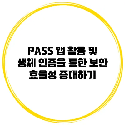 PASS 앱 활용 및 생체 인증을 통한 보안 효율성 증대하기