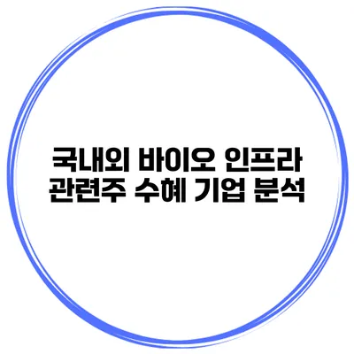 국내외 바이오 인프라 관련주 수혜 기업 분석