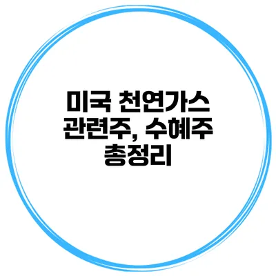 미국 천연가스 관련주, 수혜주 총정리