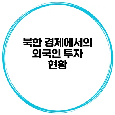 북한 경제에서의 외국인 투자 현황