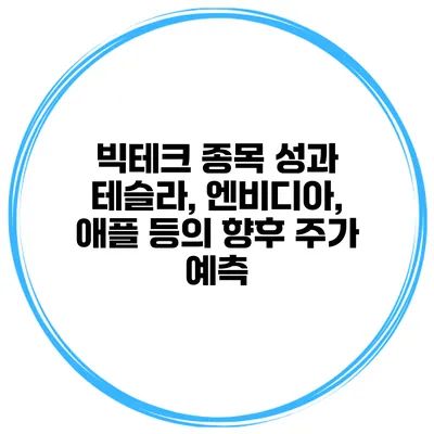 빅테크 종목 성과 테슬라, 엔비디아, 애플 등의 향후 주가 예측