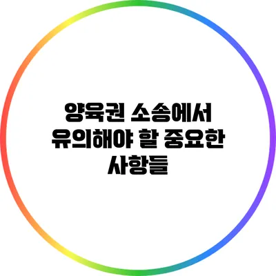 양육권 소송에서 유의해야 할 중요한 사항들