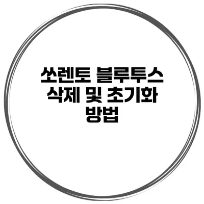 쏘렌토 블루투스 삭제 및 초기화 방법